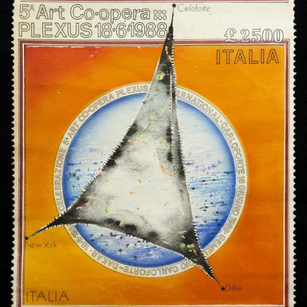 Plexus Original Mail Art Artworks by Luigi Mazzarelli, 1988