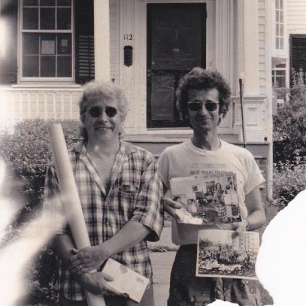 271 george and sandro in front house albert einstein 1989