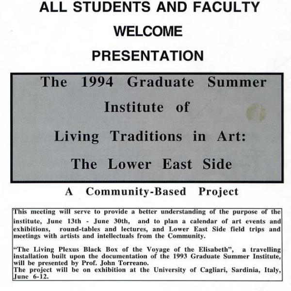 69 1994 new york summer institute announcement